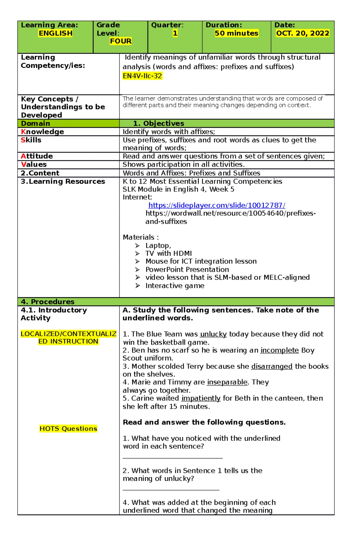 DLP DEMO - dAILY LESSON PLAN SAMPLE - Department of Education REGION V ...