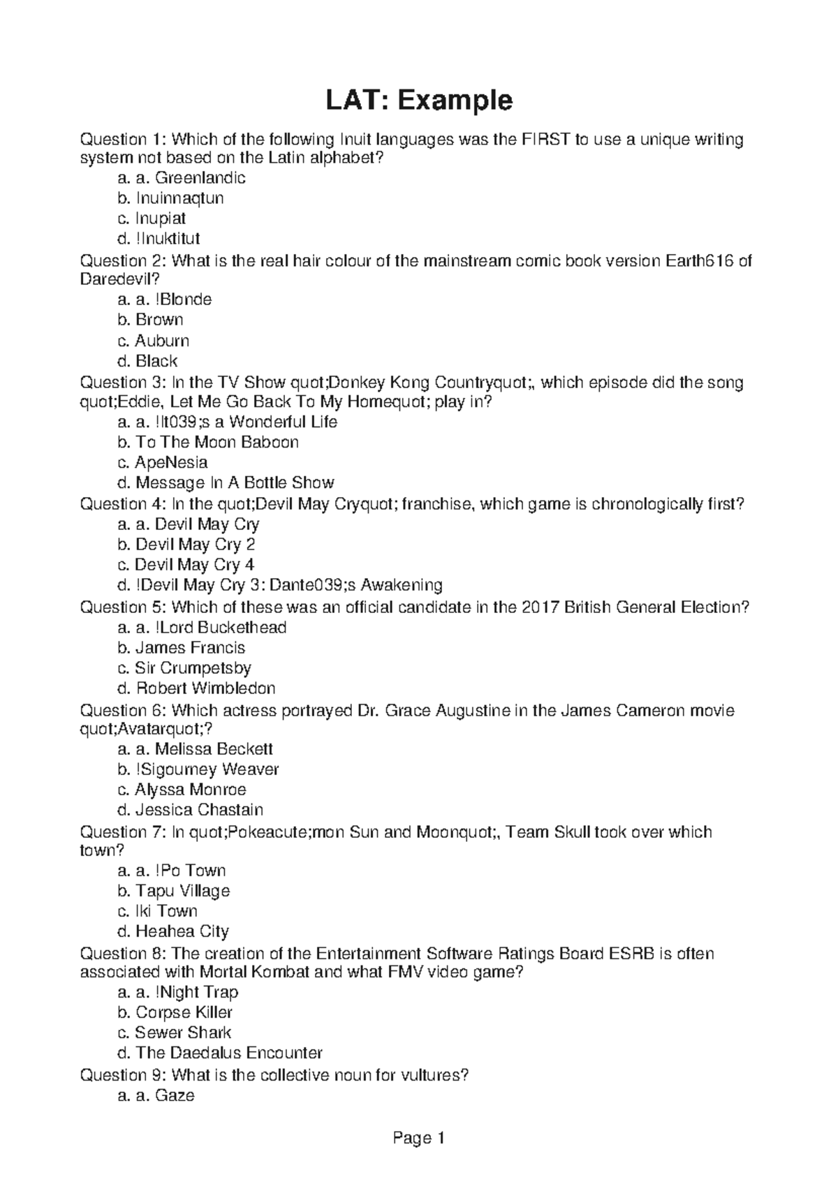 LAT116 Answer 3 - hindi ka iiwan a lans - LAT: Example Question 1 ...