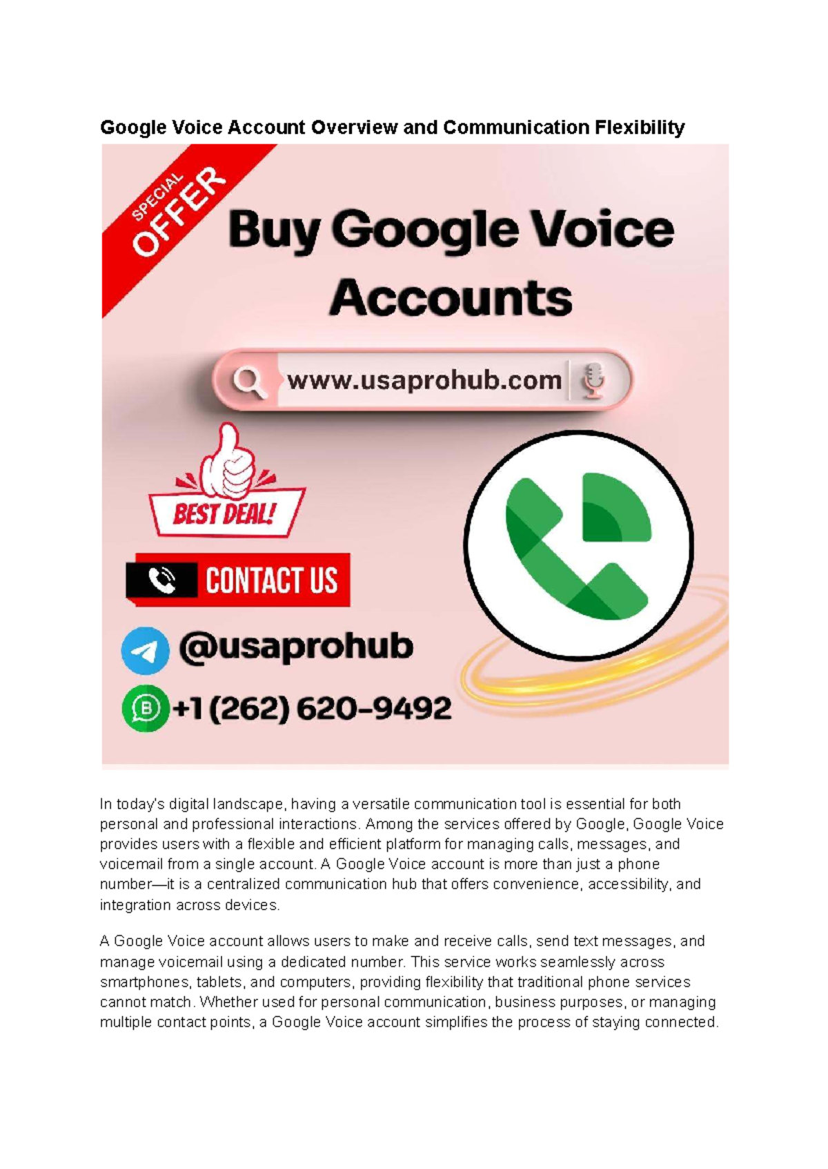 Google Voice Account Overview: Enhancing Communication Flexibility ...
