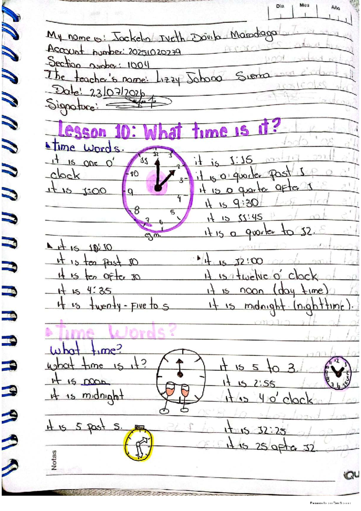 Lesson 10: Time Words and Daily Routines (Course Code: U3T2a37) - Studocu