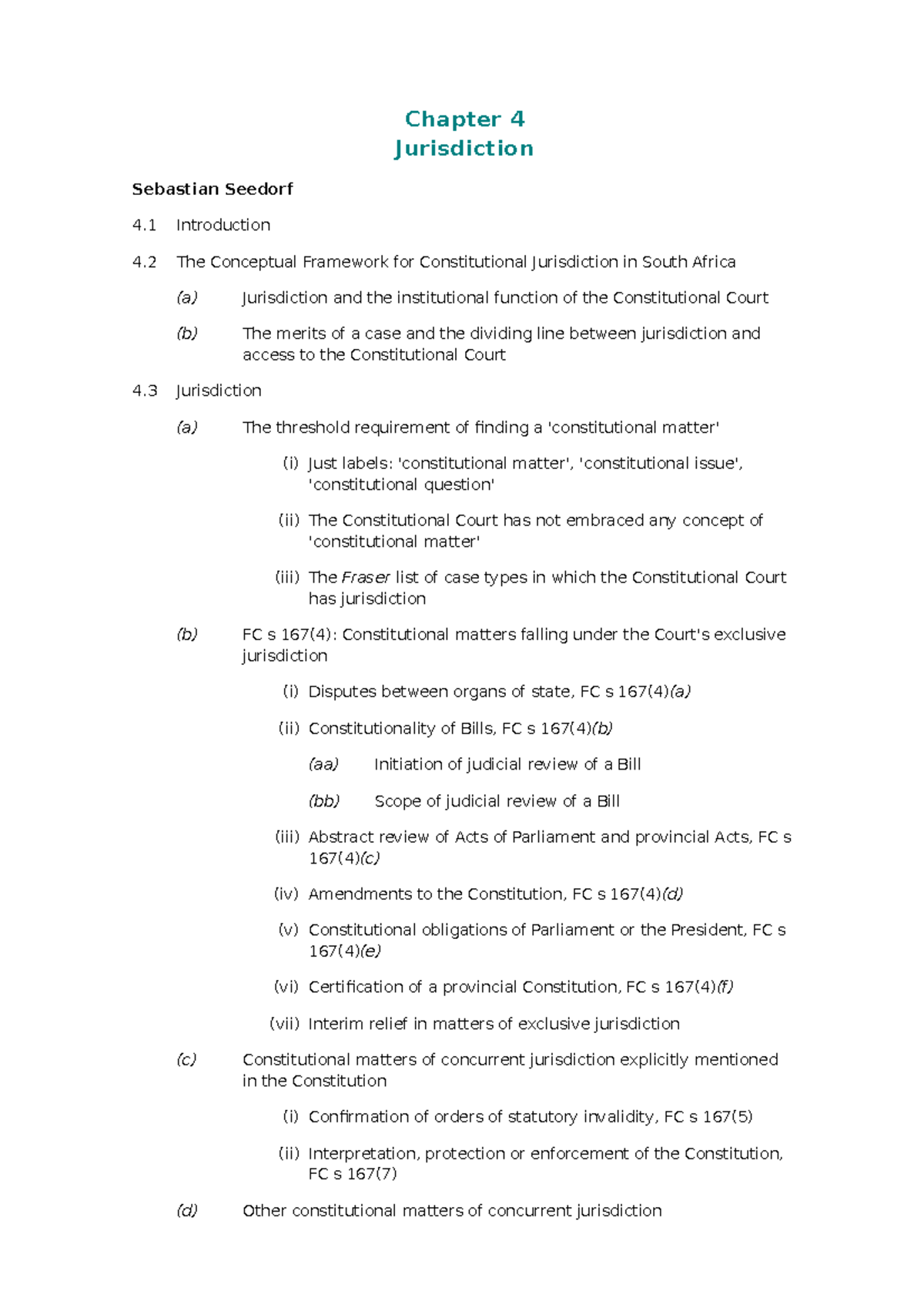 Chap04 - Detailed Notes on Jurisdiction in Constitutional Law - Studocu