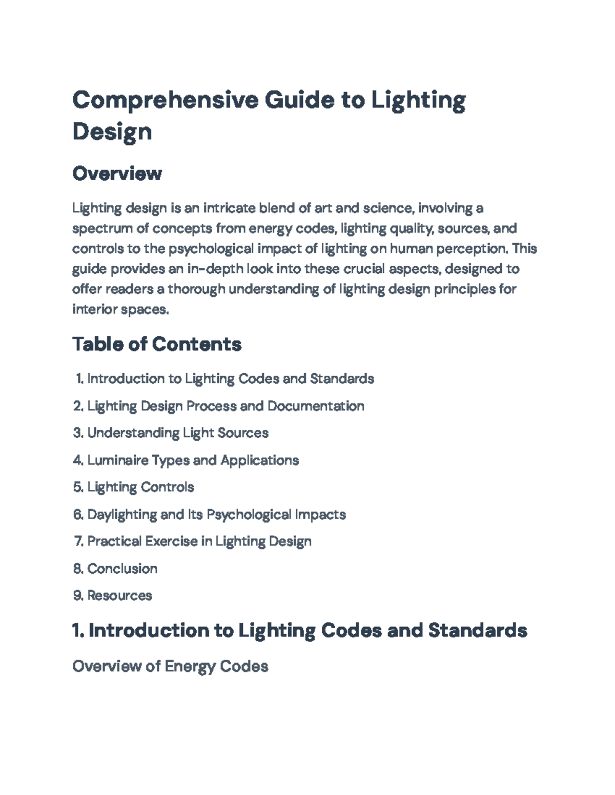 Comprehensive Lighting Design Guide for Interior Spaces (Course Code ...