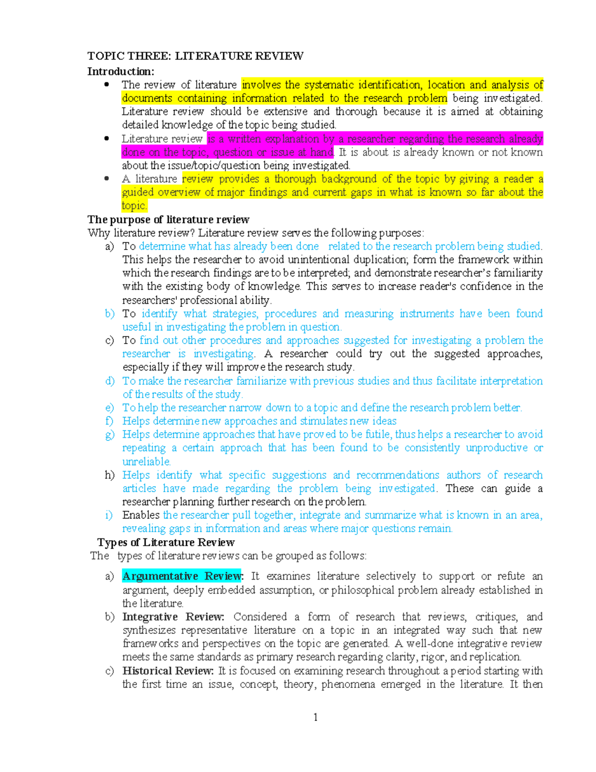 LIT 301: Comprehensive Guide to Literature Review Techniques - Studocu
