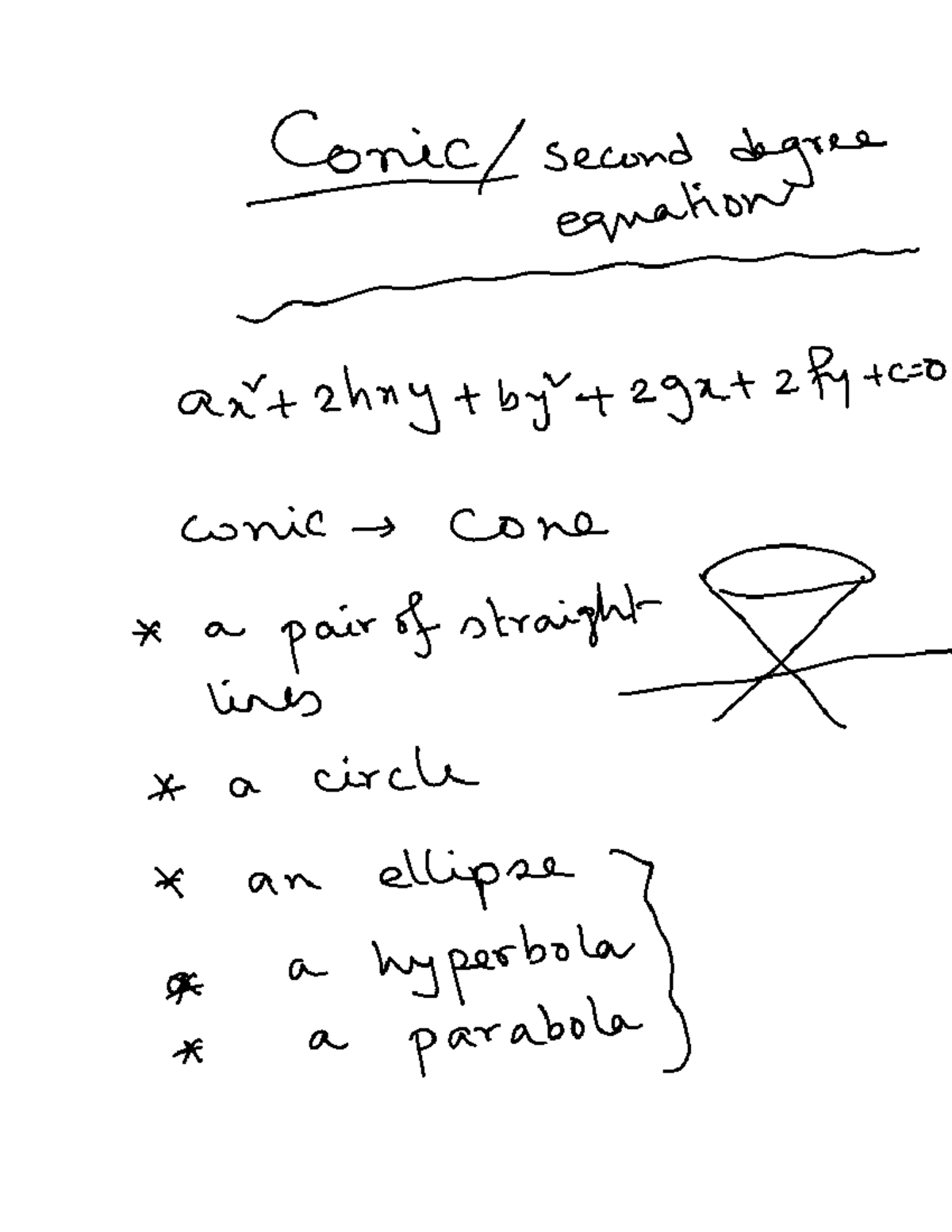 Conic Sections Overview - Math 407 Lecture Notes - Studocu
