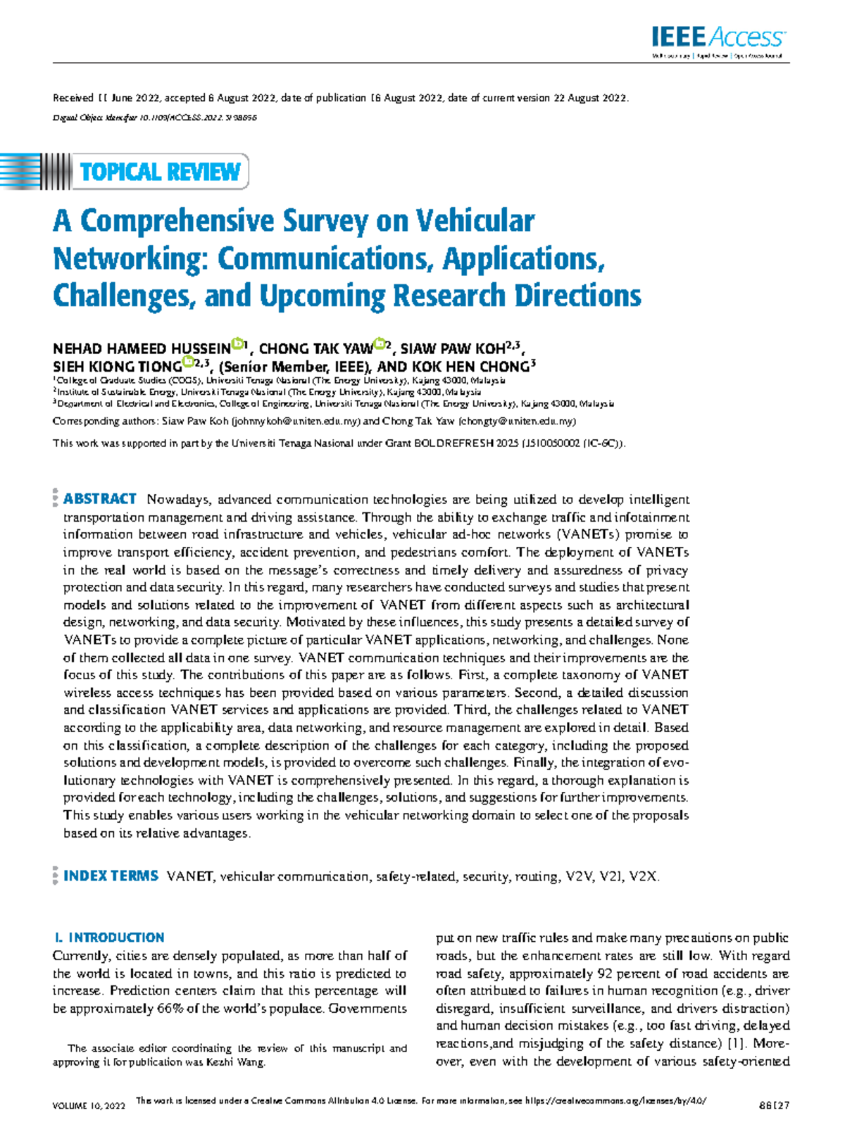 A Comprehensive Survey on Vehicular Networking Communications ...