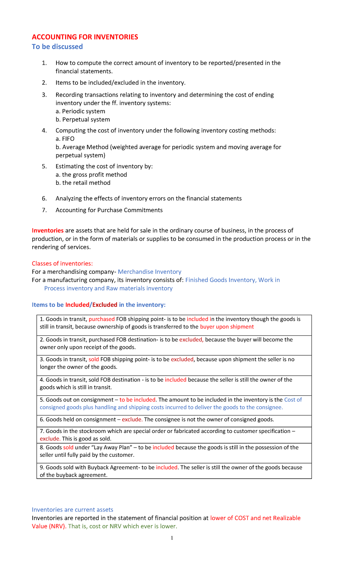 Int Acc 2. Acctg. for Inventories - ACCOUNTING FOR INVENTORIES To be ...