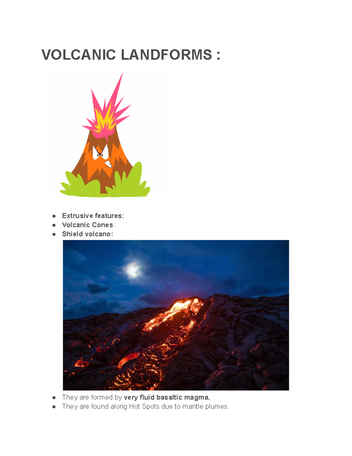 Volcanic Landforms Types