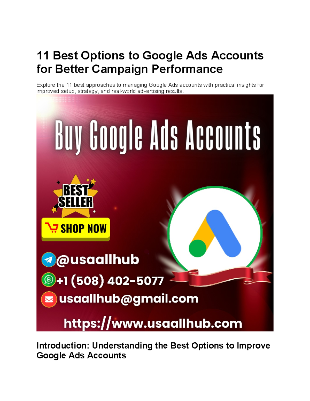 11 Best Strategies for Google Ads Accounts Optimization - Studocu