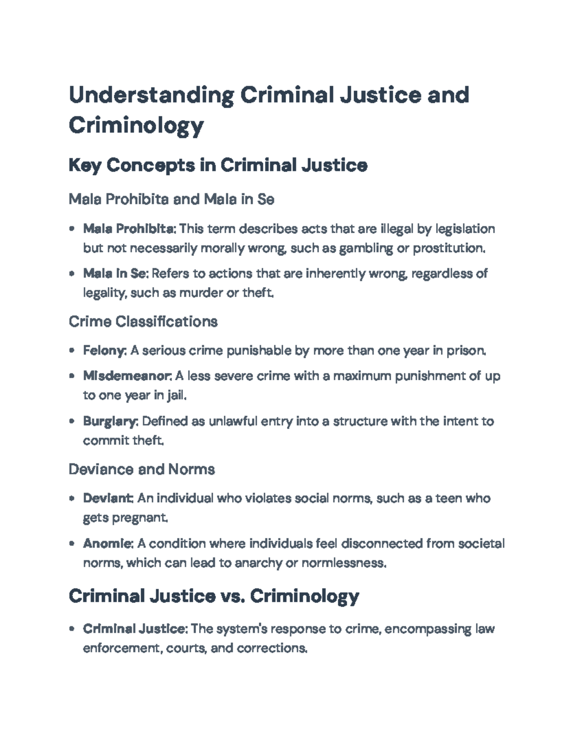 Key Concepts in Criminal Justice & Criminology (CCJ 101) Explained ...