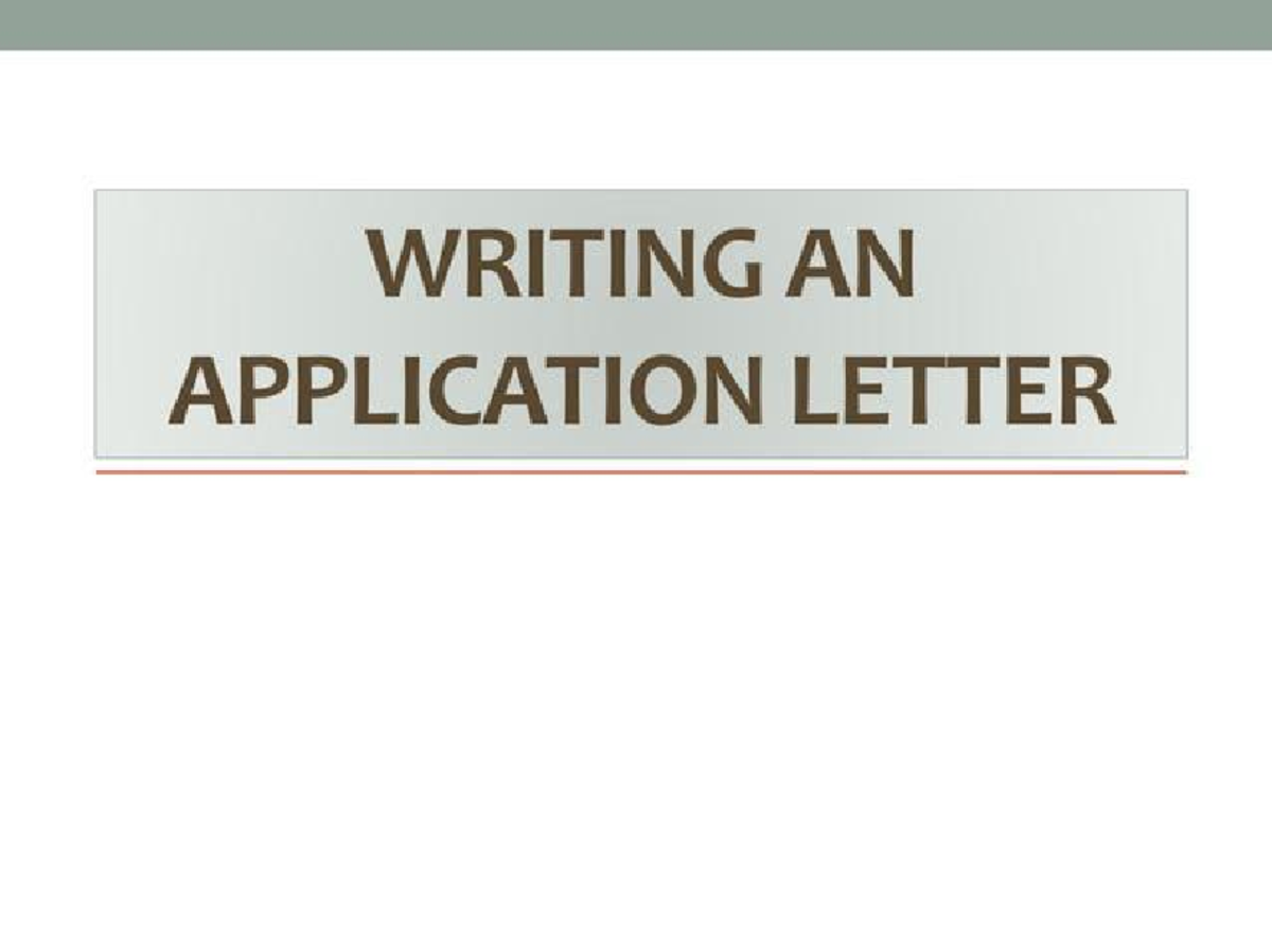 Application Letter Guide: Crafting Your Job Application - Studocu