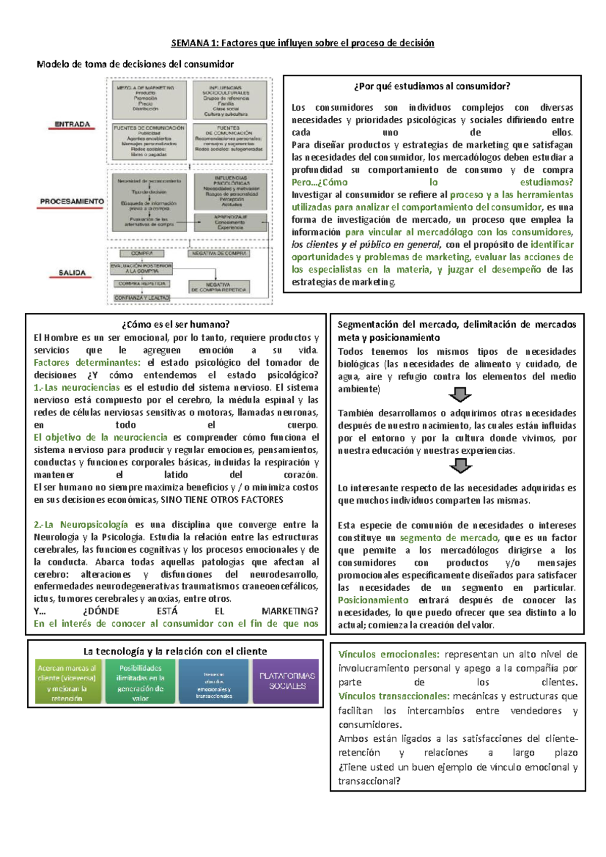 SEM 6: Resumen de Factores en la Toma de Decisiones del Consumidor ...