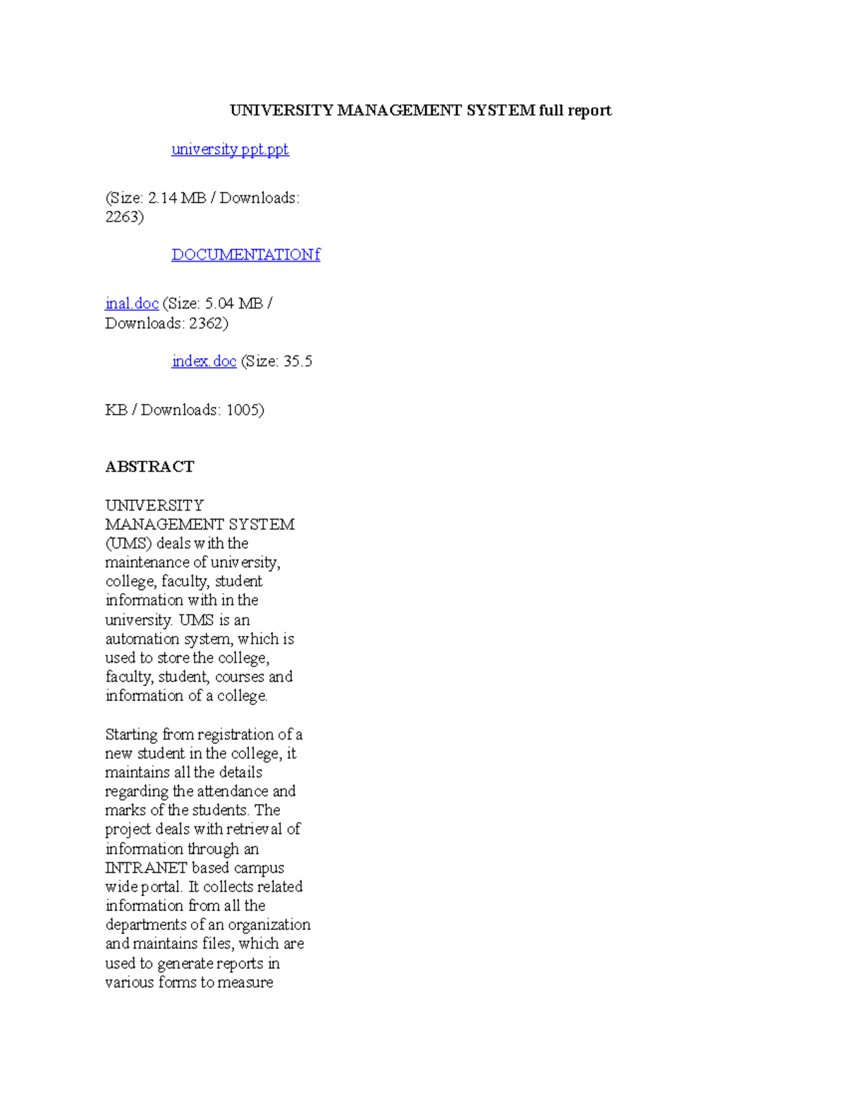 Comprehensive Analysis Report on University Management System (UMS ...