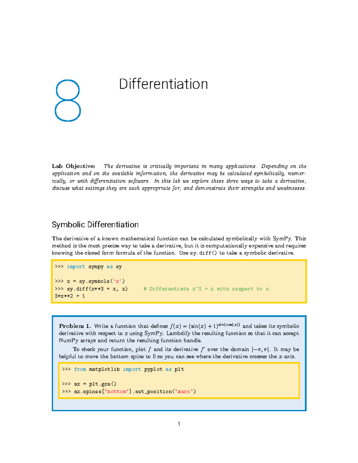 Lab 8: Differentiation Techniques (Derivative Methods & Applications ...