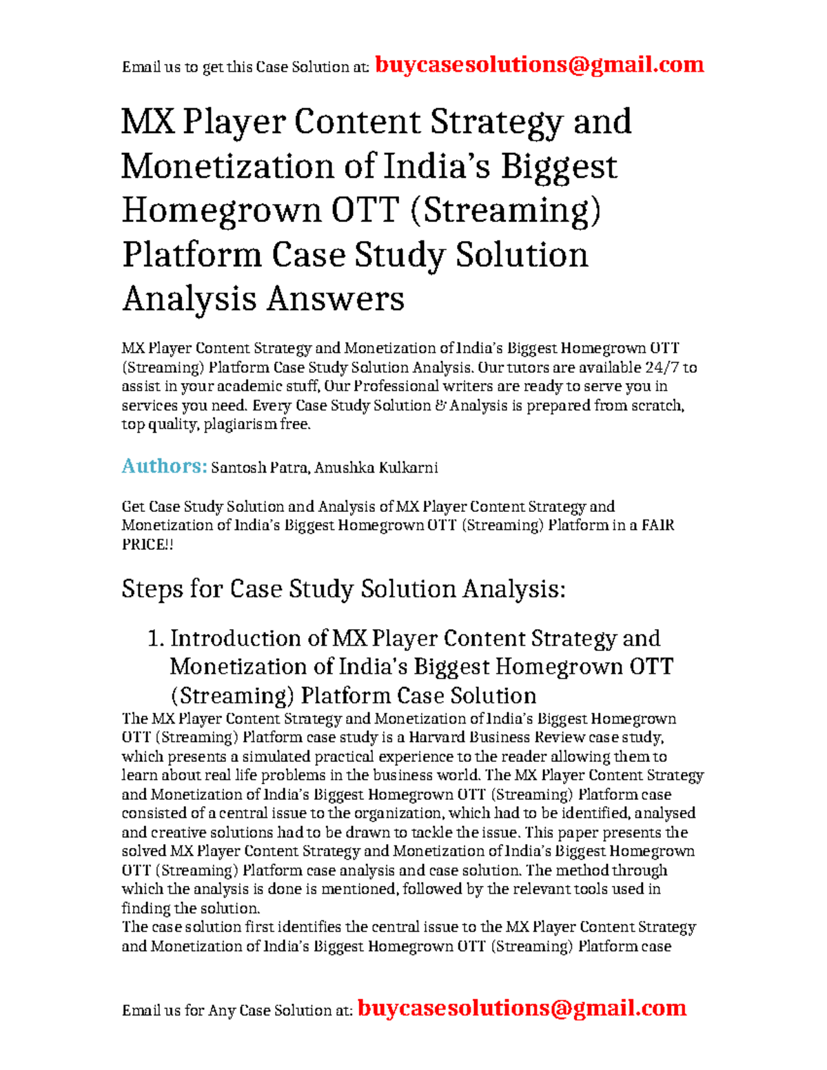 Case Study Solution: MX Player Content Strategy & Monetization Analysis ...