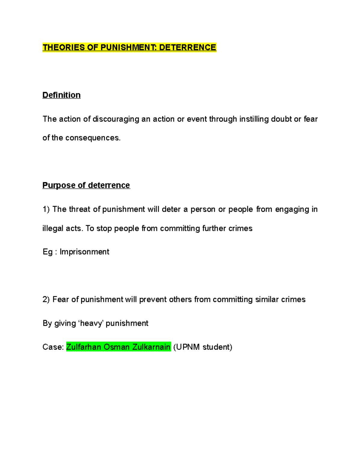 Deterrence Definition
