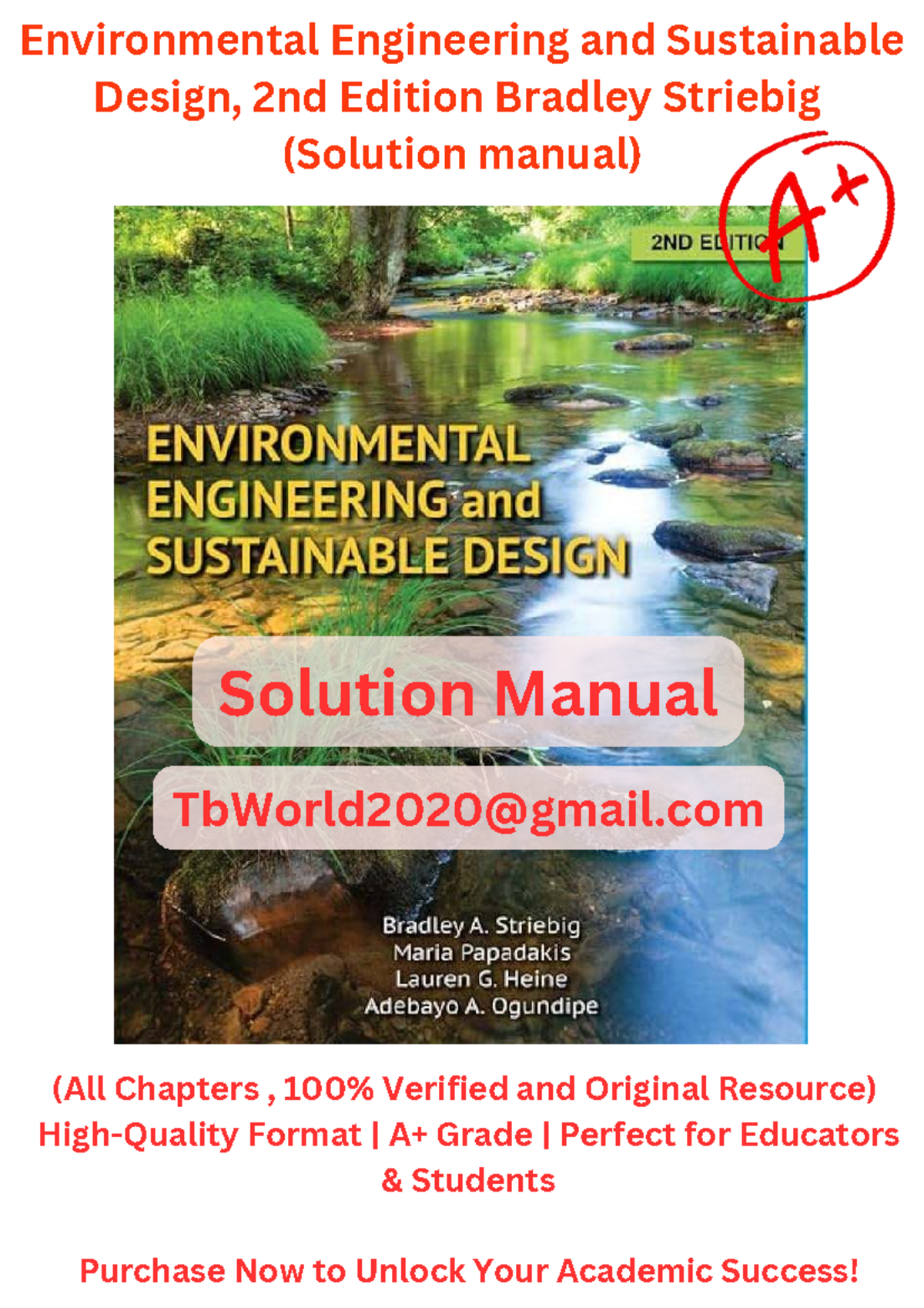 Solution Manual for Environmental Engineering and Sustainable Design ...