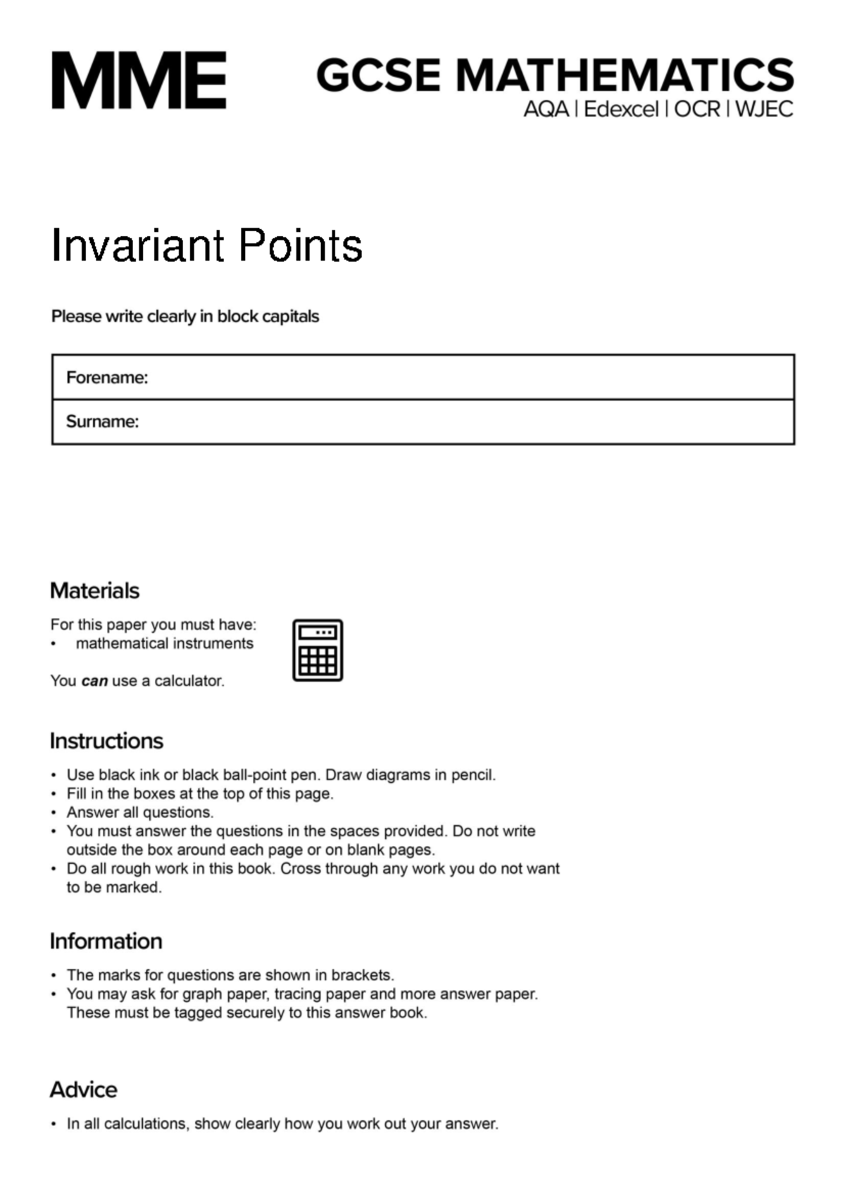 Invariant Points Practice - Geometry 2.1 Exam - Studocu
