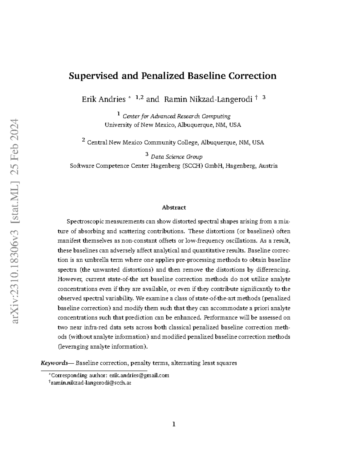 2310 - Supervised Penalized Baseline Correction Techniques - Studocu