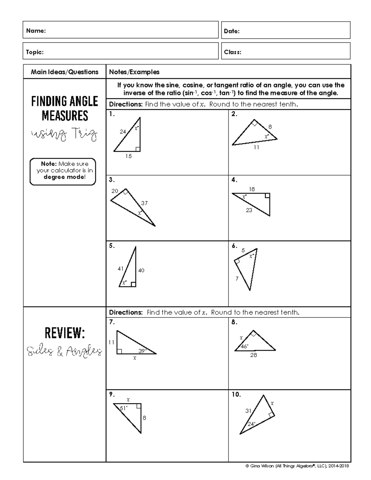 7.2 Trigonometry: Ratios, Angles, and Missing Sides Explained - Studocu