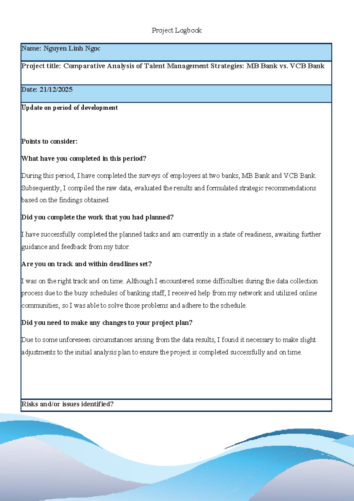 Project Logbook: Comparative Analysis of Talent Management Strategies ...
