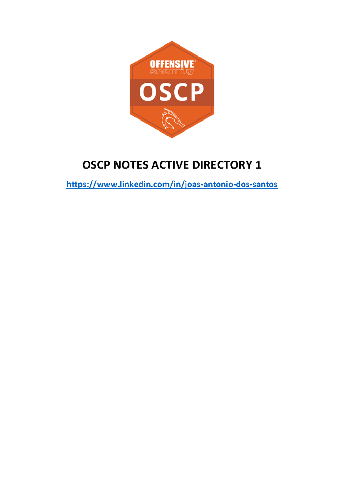 OSCP Notes Active Directory - OSCP NOTES ACTIVE DIRECTORY 1 linkedin/in ...