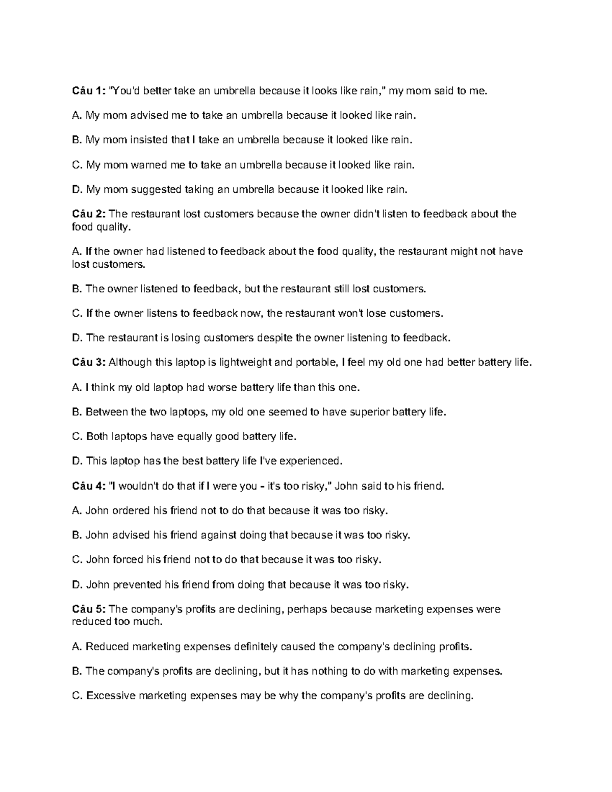 Final Exam DVNV: Rewrite Practice Questions and Answers - Studocu