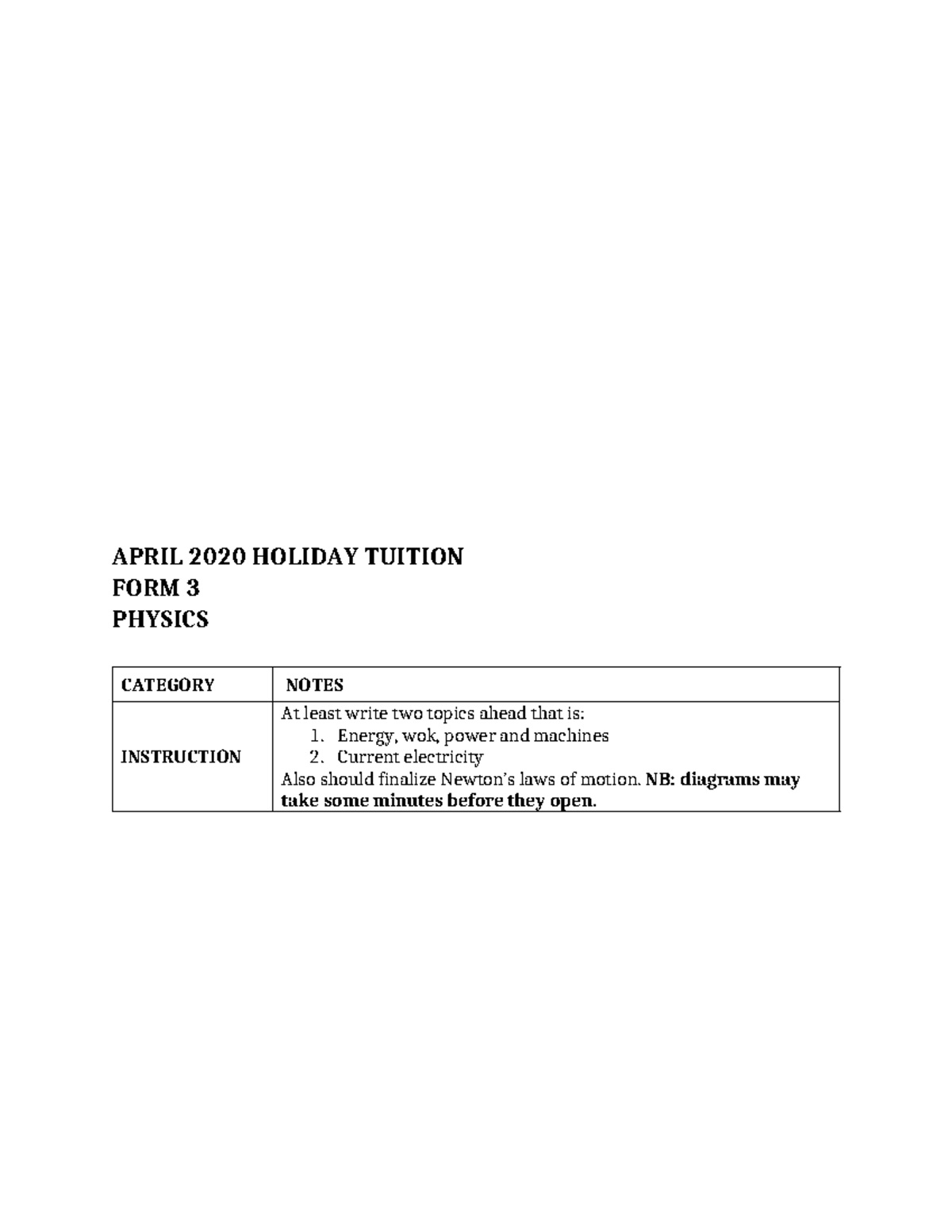 PHYSICS FORM 3 NOTES: ENERGY, ELECTRICITY & LAWS OF MOTION - Studocu