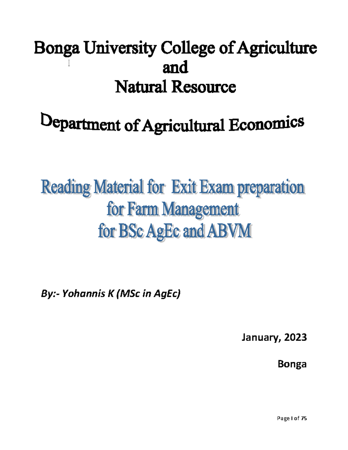 Farm Management (AgEc 2023): Comprehensive Study Notes - Studocu