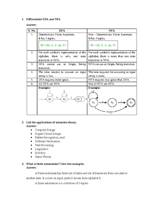 CS3452 Theory OF Computation - CS 3452 - THEORY OF COMPUTATION UNIT I ...