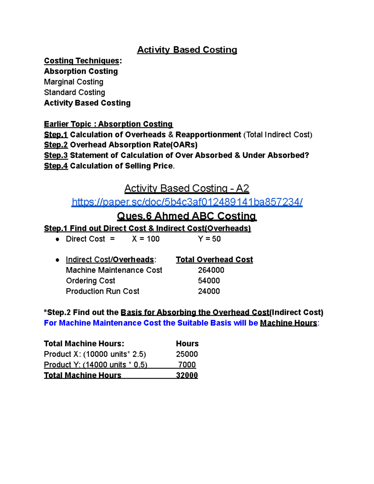 SD-Activity Based Costing Techniques - A2 Level Study Notes - Studocu