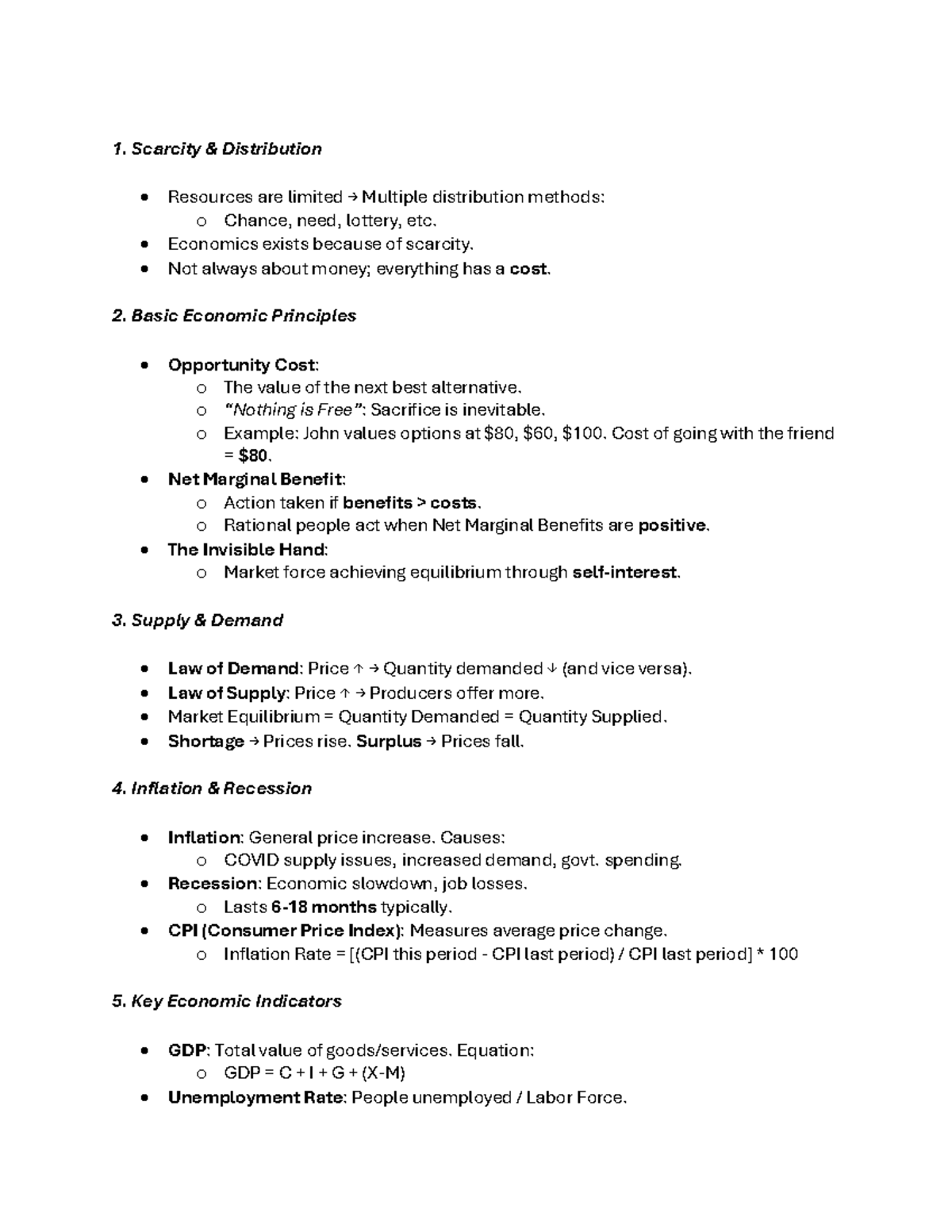 ECO 101 - Whole Semester Notes on Economics Principles & Theories - Studocu