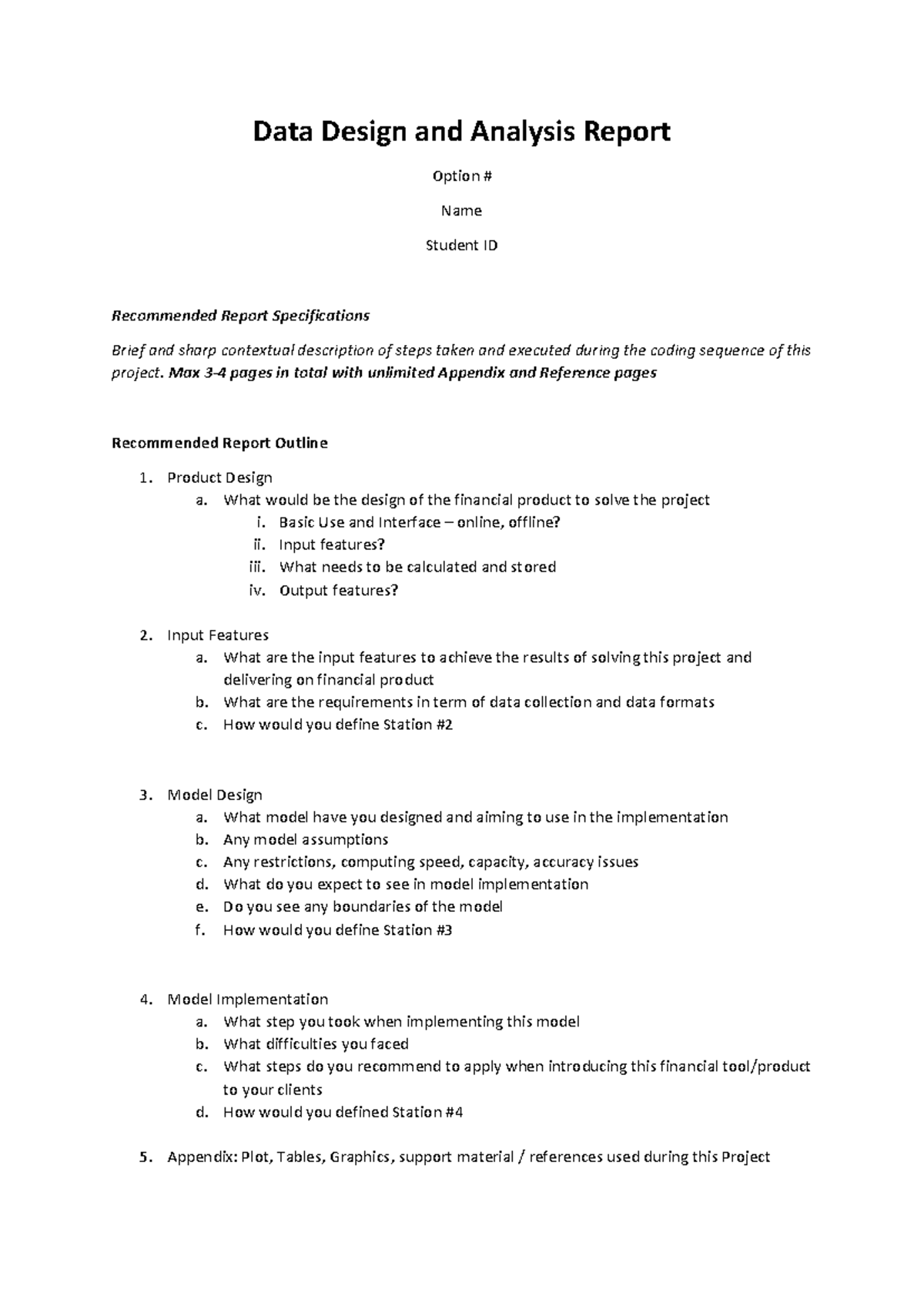 Data Design and Analysis Report - Data Design and Analysis Report ...