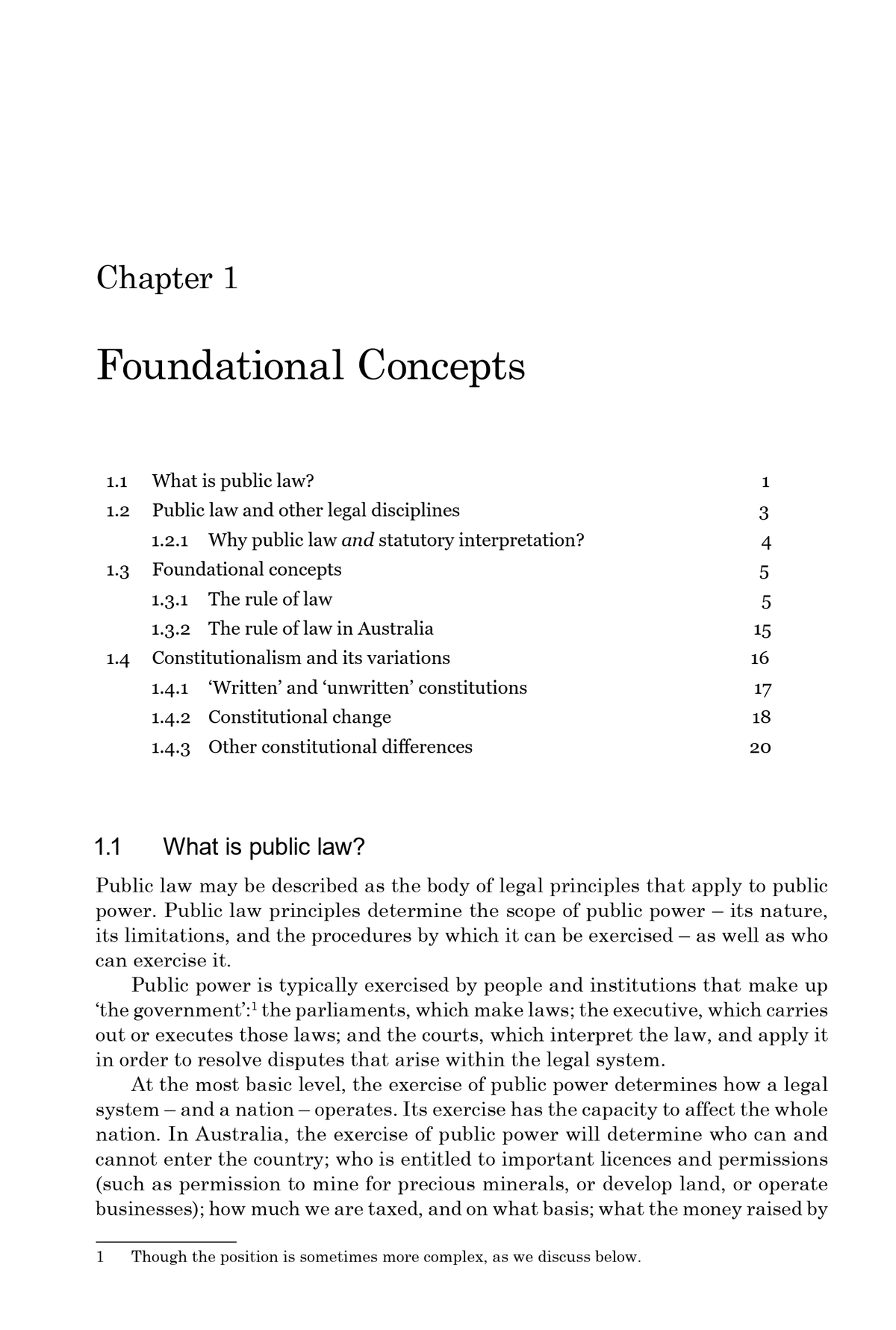 Chapter 1 - Foundational Concepts in Public Law (LAW101) - Studocu