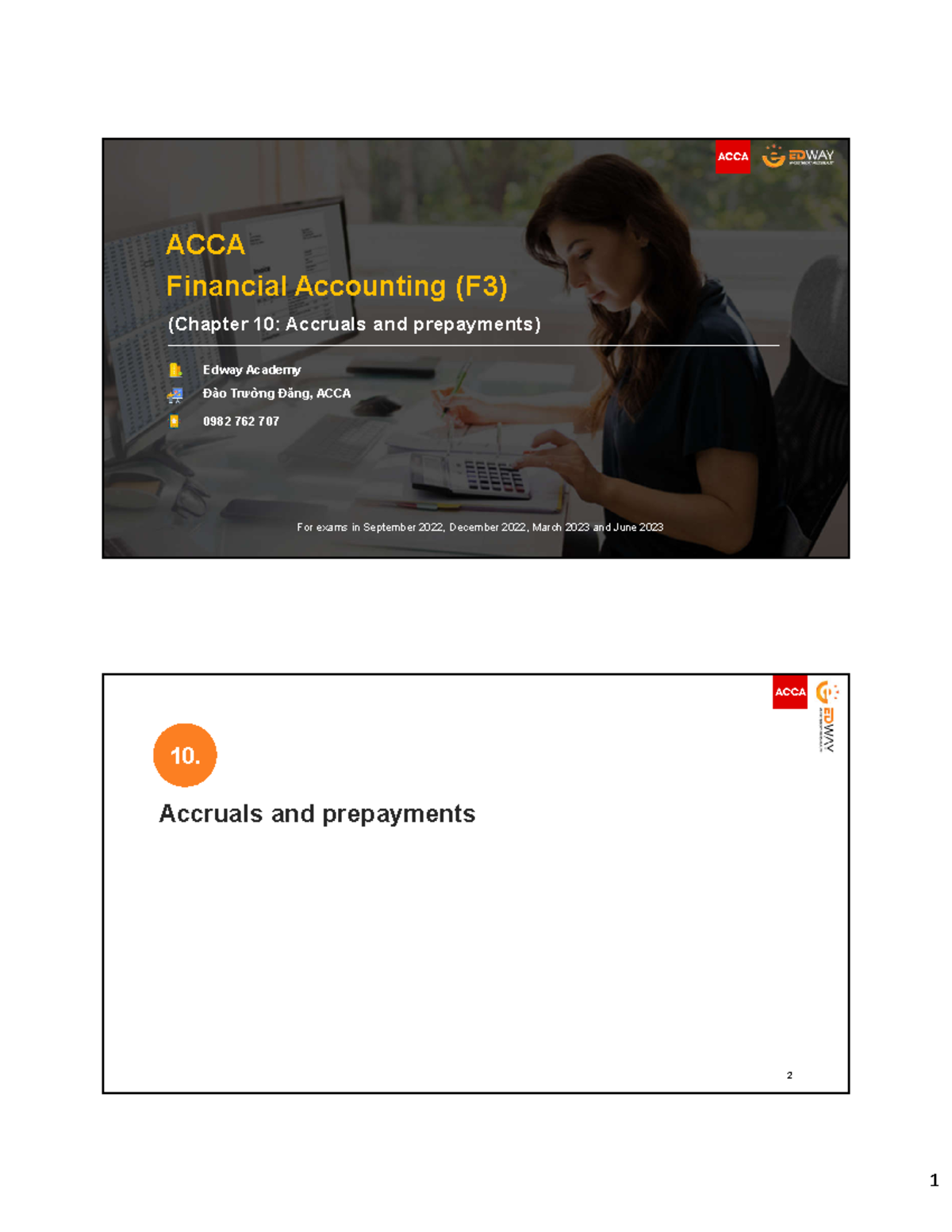 Acca Fa F3 Final Chapter Overview On Accruals Prepayments Studocu
