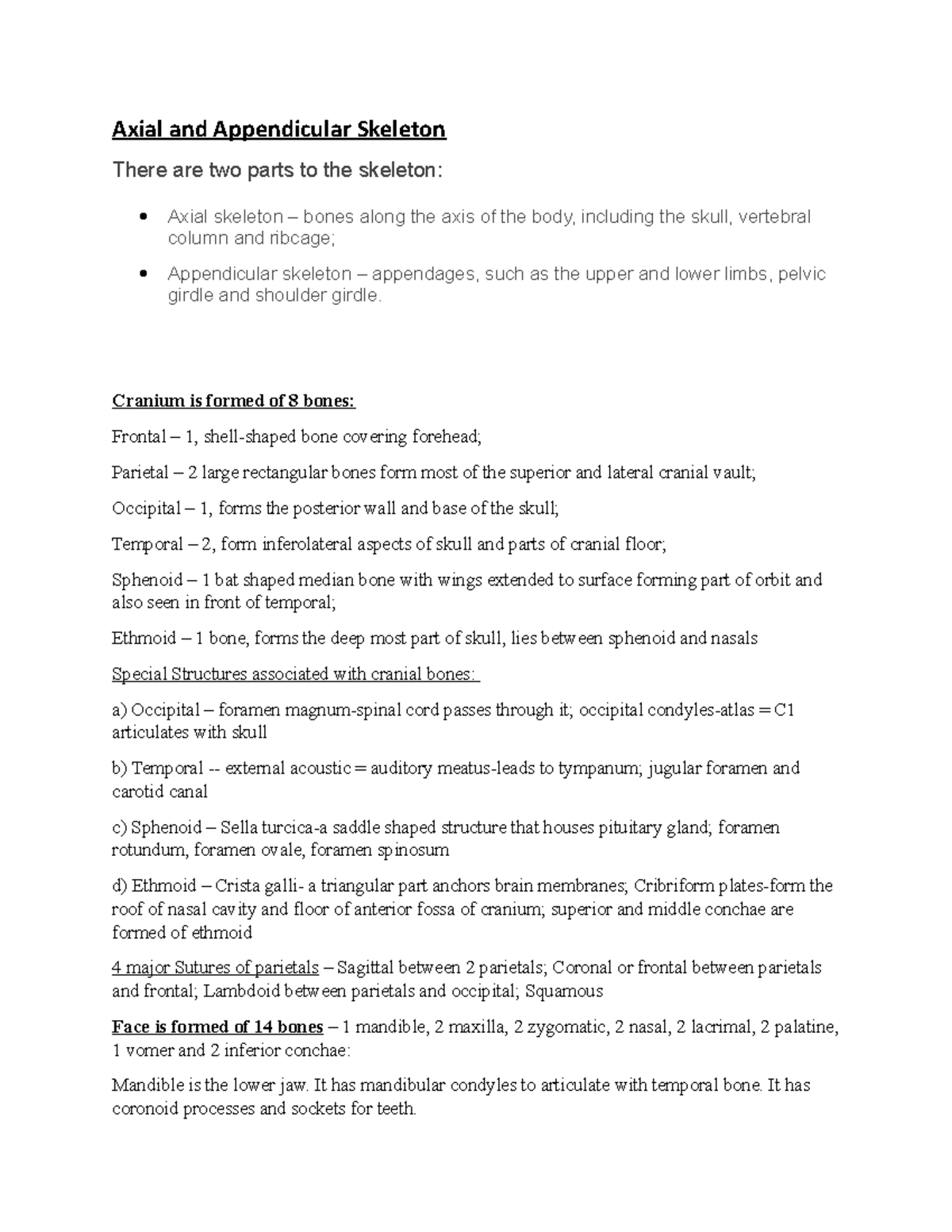 Axial and Appendicular Skeleton Overview: Key Bone Structures Explained ...