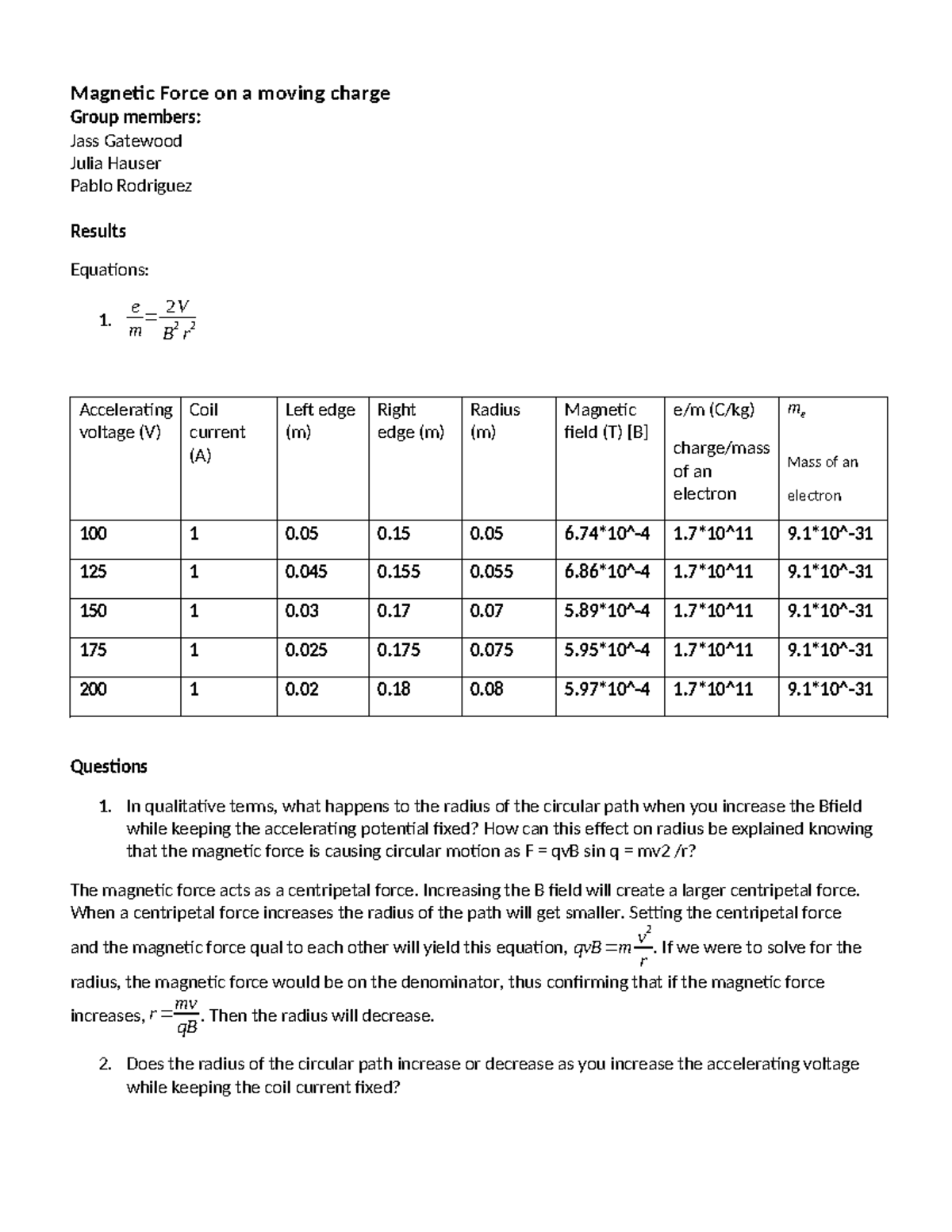 Magnetic Force on a Moving Charge: Group Study Notes - Studocu
