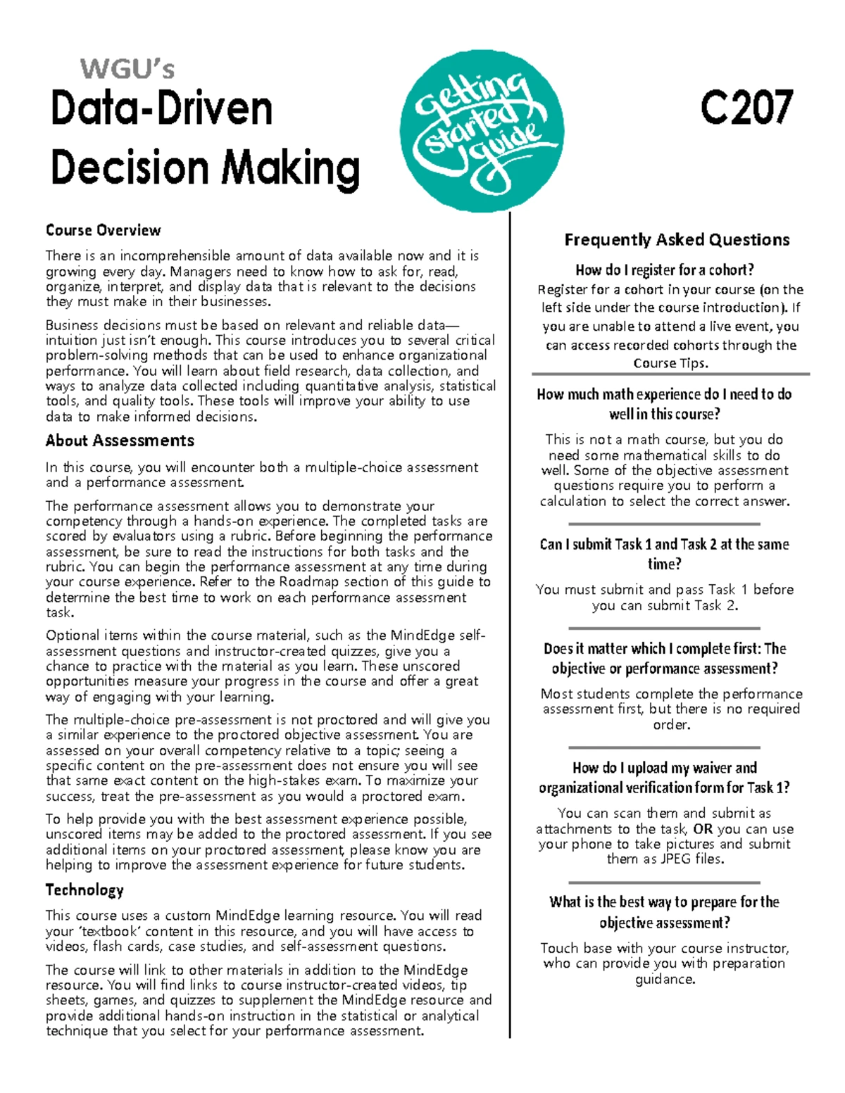 Comprehensive Guide to Data-Driven Decision Making C207 - Studocu