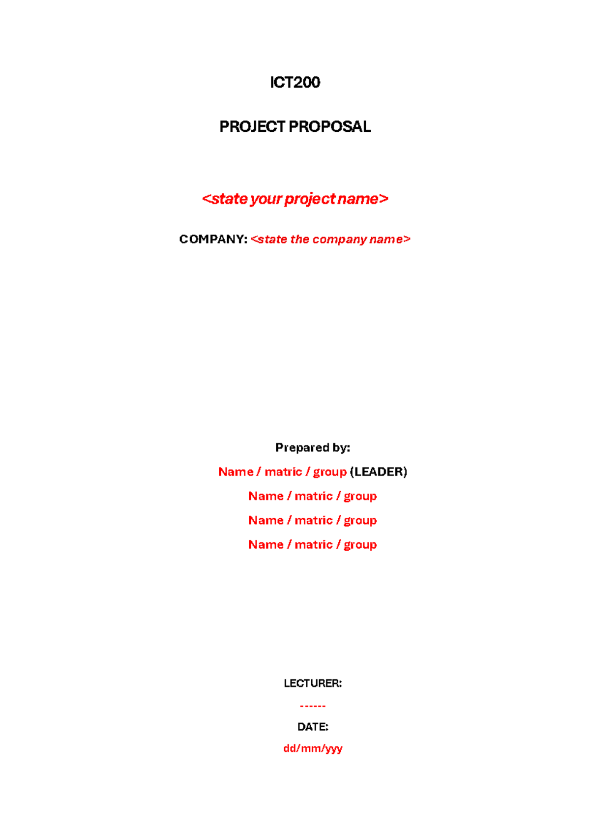 ICT200 Project Proposal: Database Design & Implementation Report - Studocu