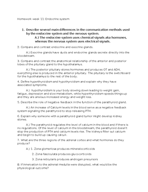 Homework Week 12 - n,mmkhbjgv - Homework Week 12: The digestive system ...