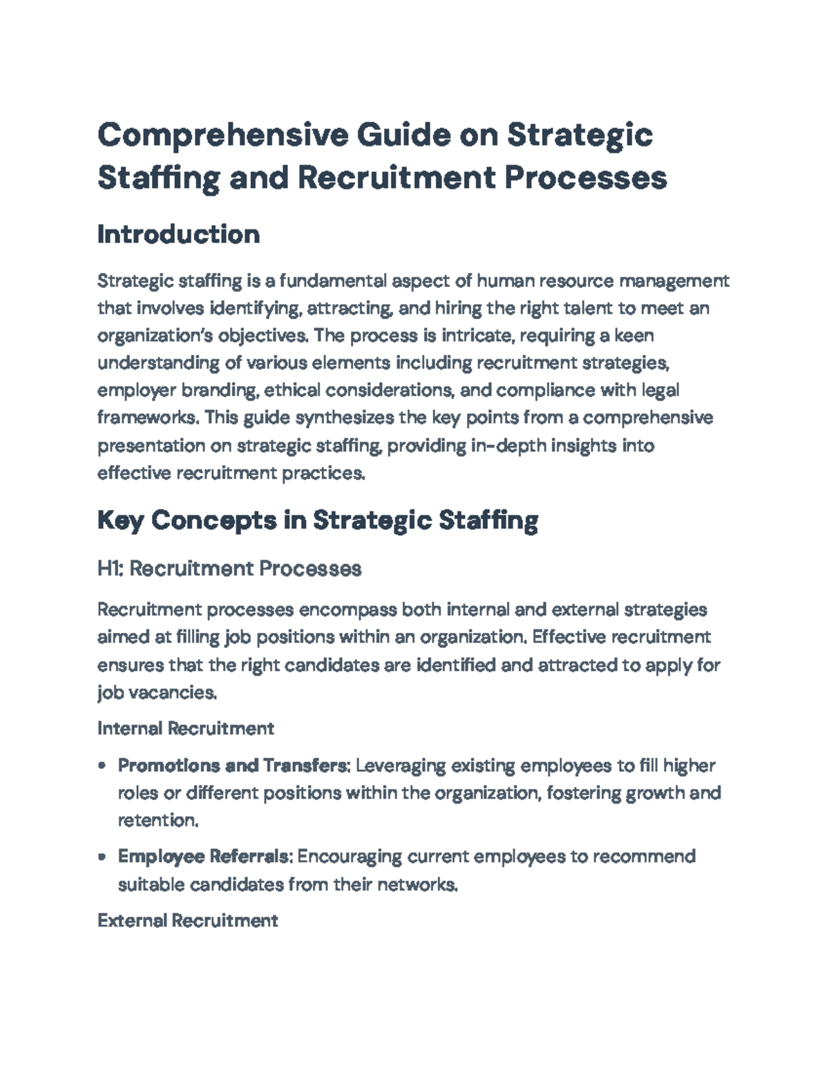 Strategic Staffing and Recruitment Processes: A Comprehensive Guide ...