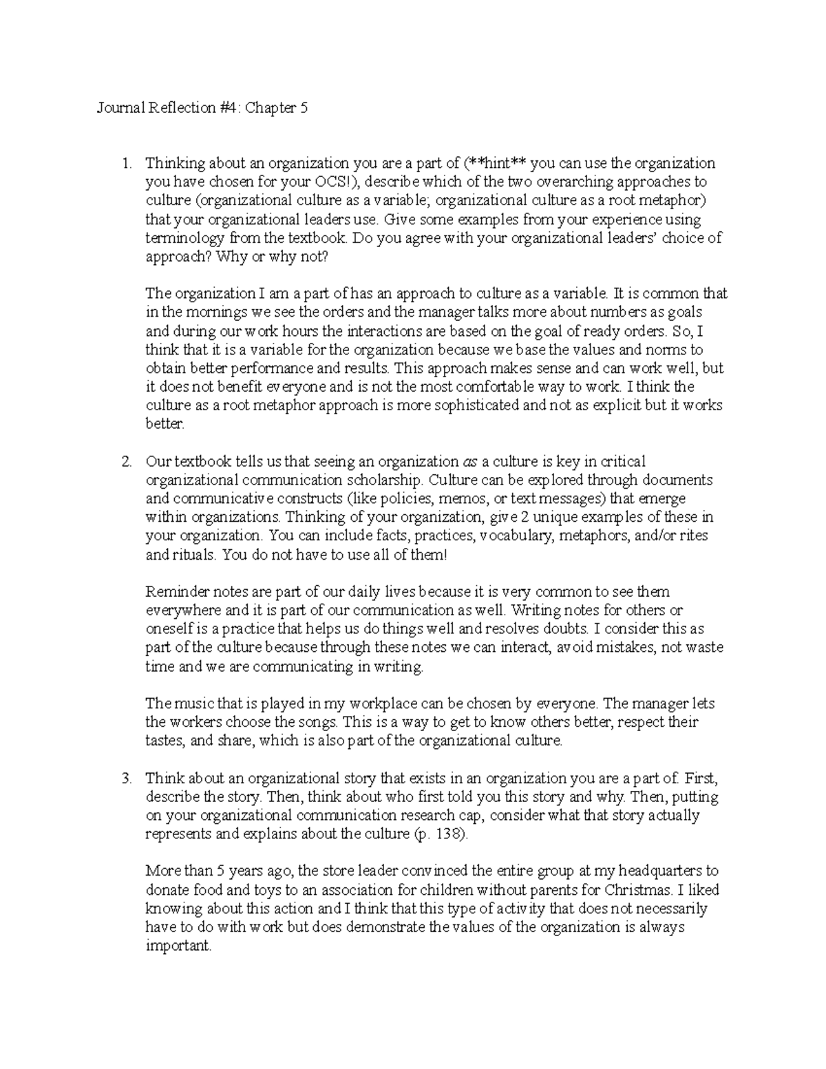 Journal Reflection #4 Chapter 5 - Ariana Molina - Journal Reflection #4 ...