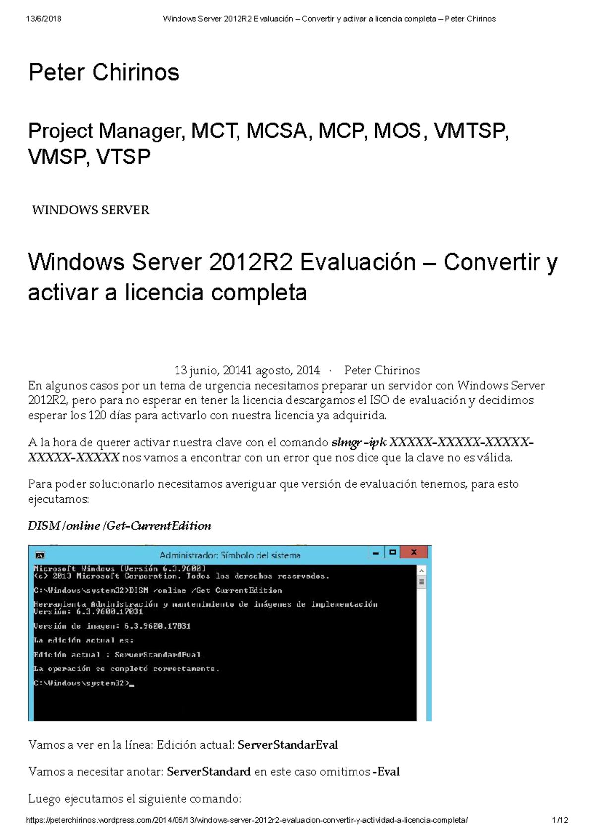 Cambiar Clave y Activar Licencia Completa en Windows Server 2012 R2 ...