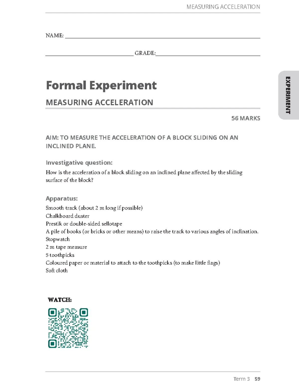 94 Term 3 Revision: Quantitative Aspects of Chemical Change and Motion ...