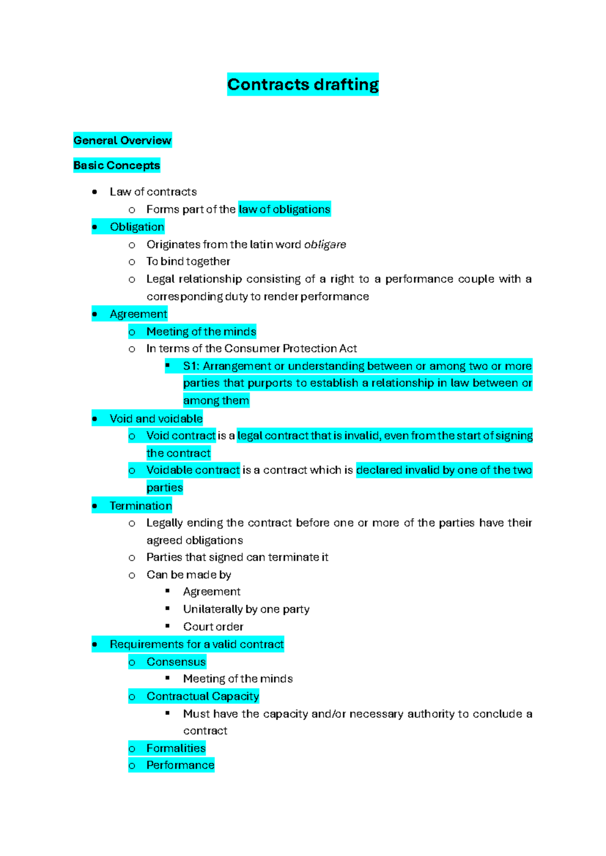 Contract Drafting: Key Concepts & Guidelines for Board Exams - Studocu