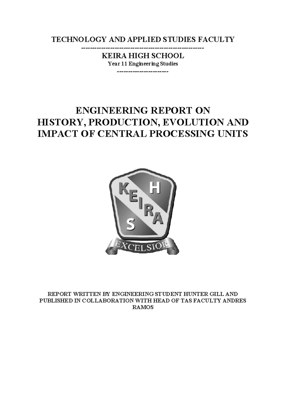 Year 11 Engineering Studies (ENG101) Report: Evolution of CPUs - Studocu