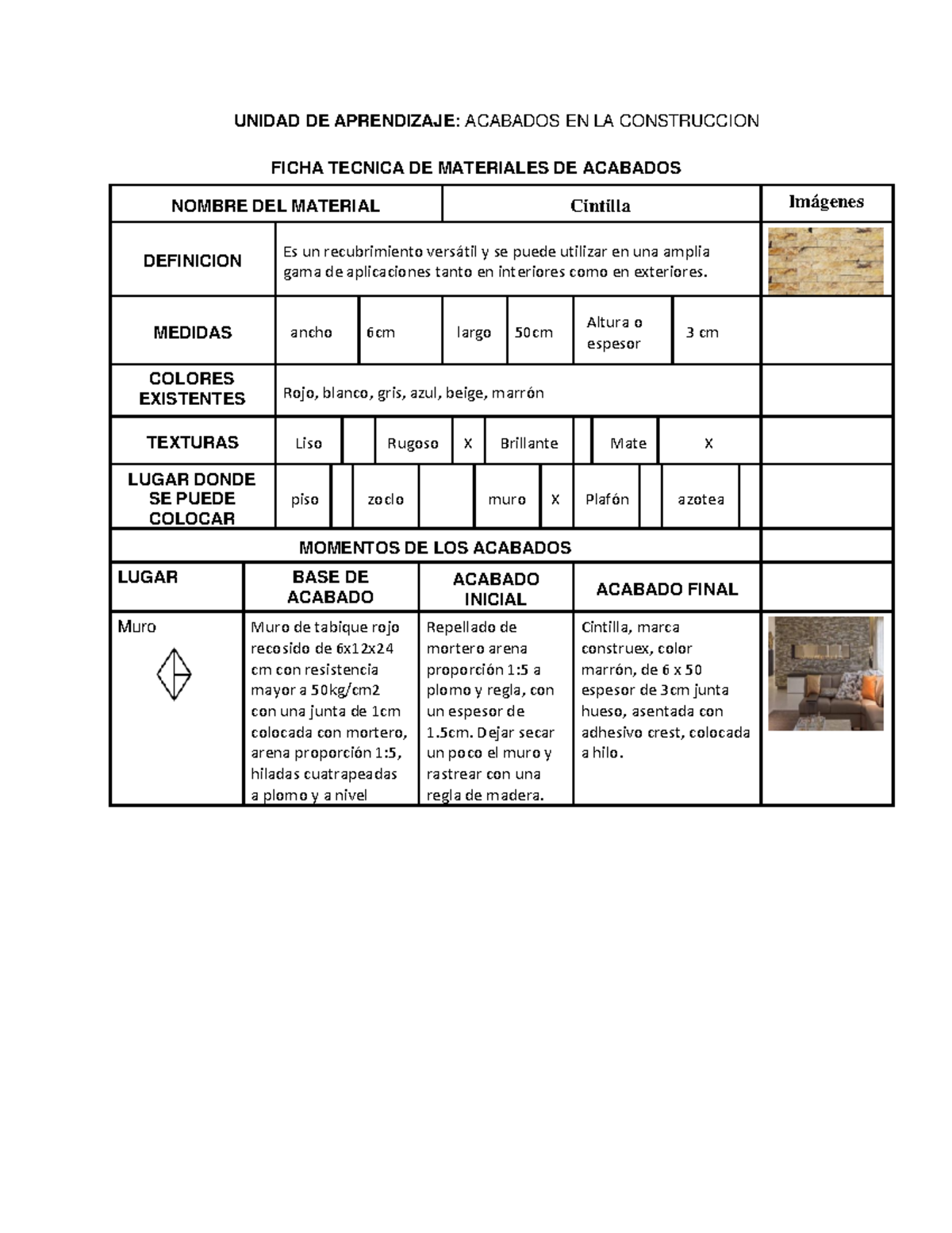 Ficha Tecnica De Materiales Para Construccion www.studocu.com