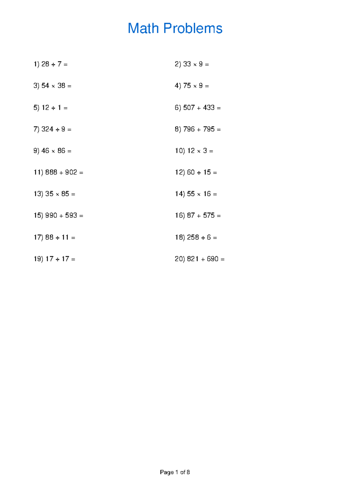 Math Problems Set for Course Lsje4uu5c2 - Studocu