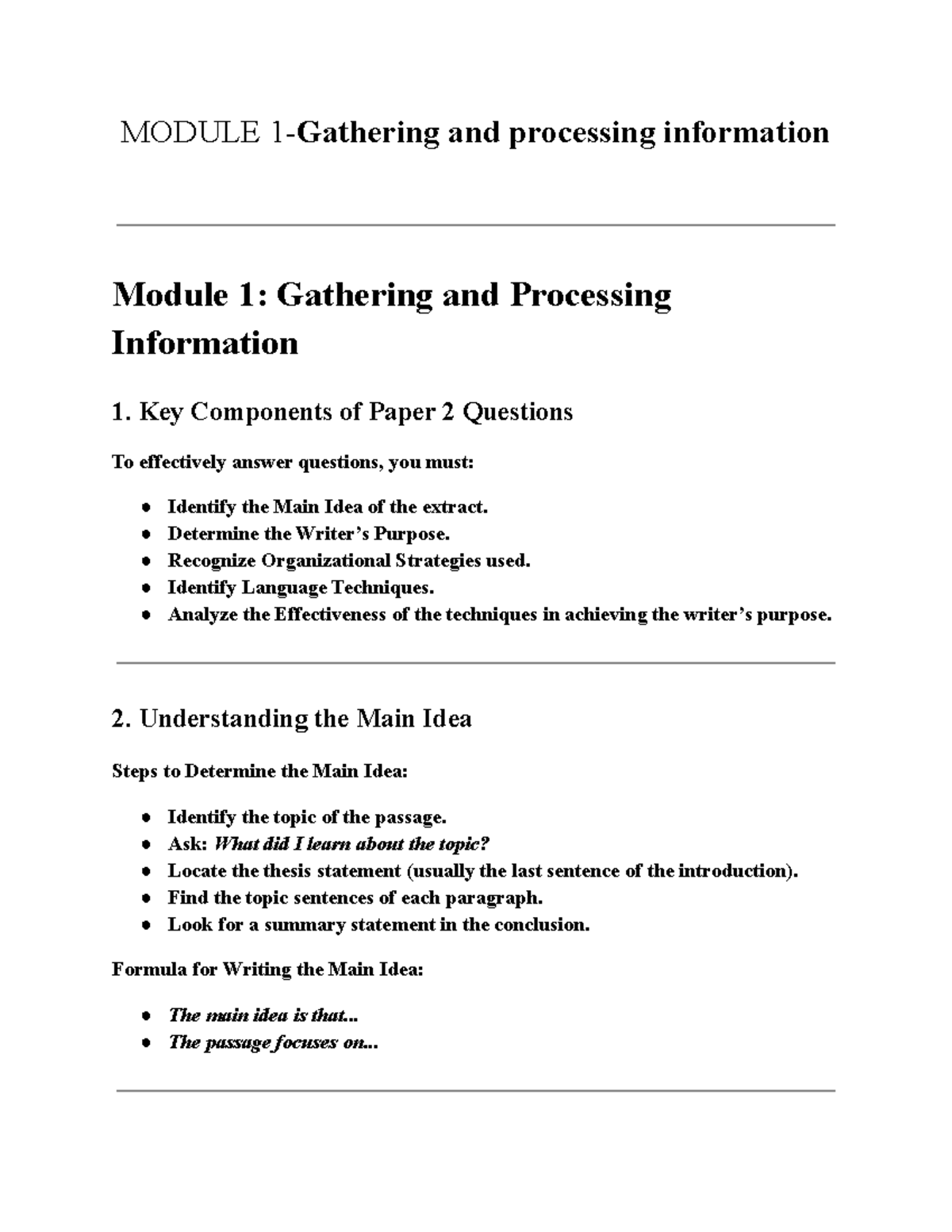 CAPE Communication Studies Module 1: Gathering & Processing Info Study ...