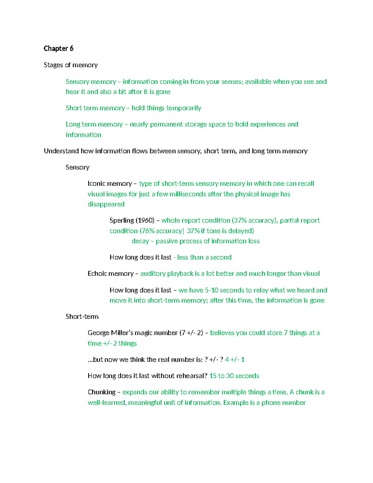 Psychology 101: Chapter Notes on Memory Processes and Cognitive Biases ...