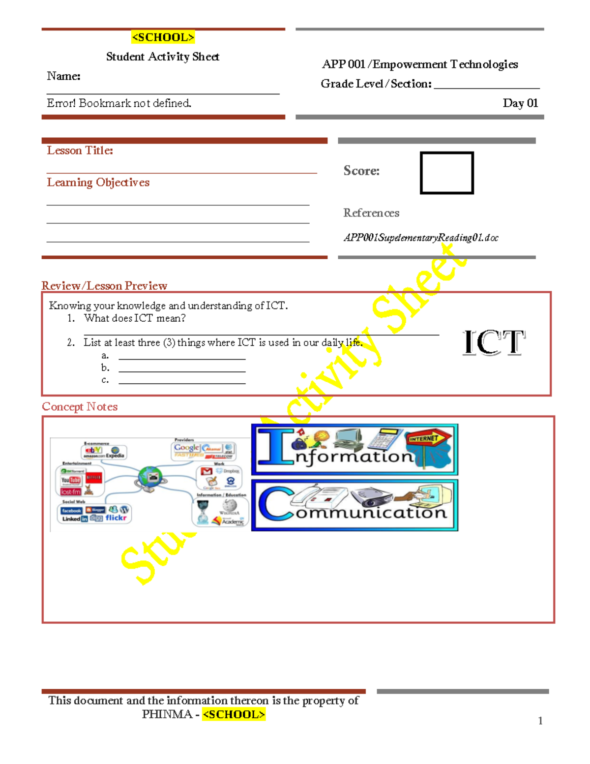APP 001 Student Day 01 - APP 006 - Student Activity Sheet Name: - Studocu